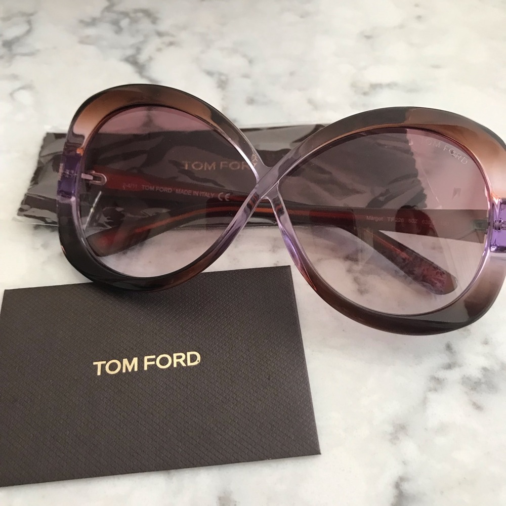 TOM FORD Brown/Purple New Margot 226 Sunglasses